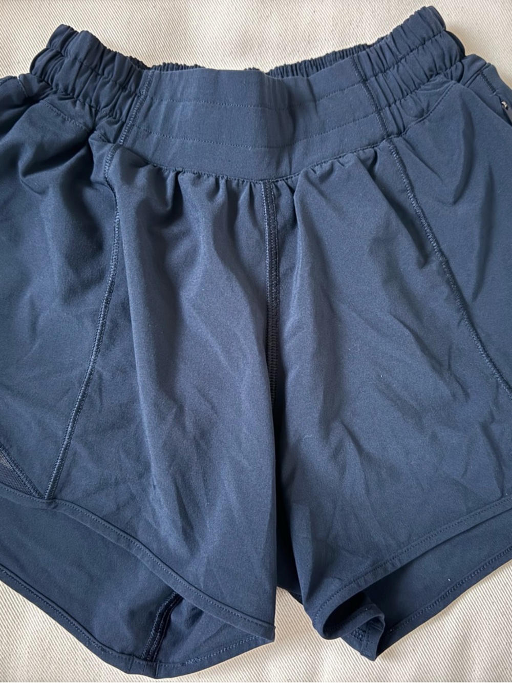Lululemon, navy blue, size 2, 4” inseam, hotty hot shorts